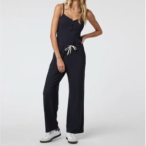 Vuori Pose Henley Stylish Black Jumpsuit